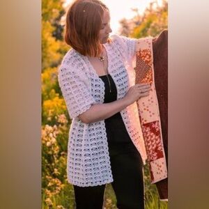 Vintage Crochet Button Up Top